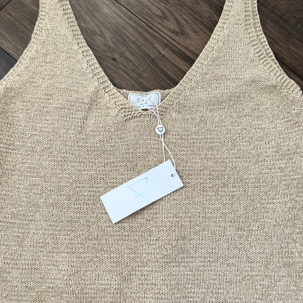 Sage the Label | M | Sleeveless Knit Crop Tank Top - Picture 2 of 6